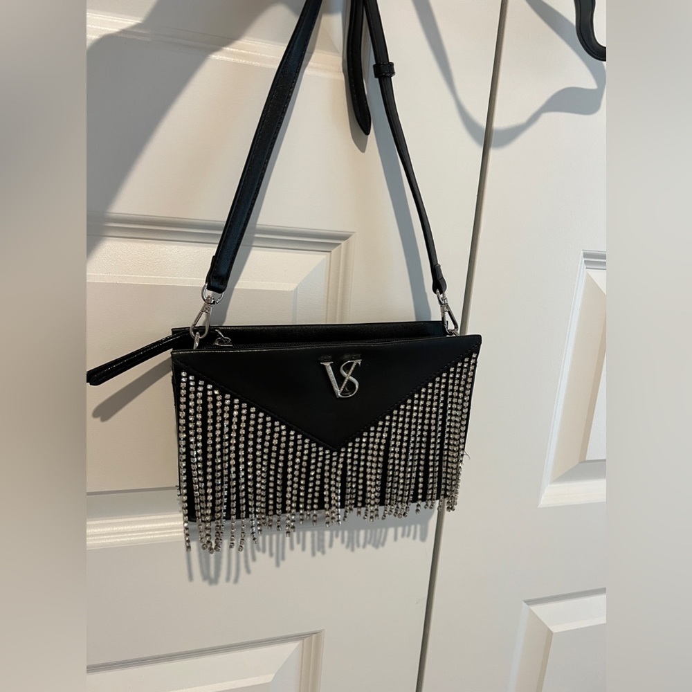 Victoria Secret rhinestone fringe crossbody bag